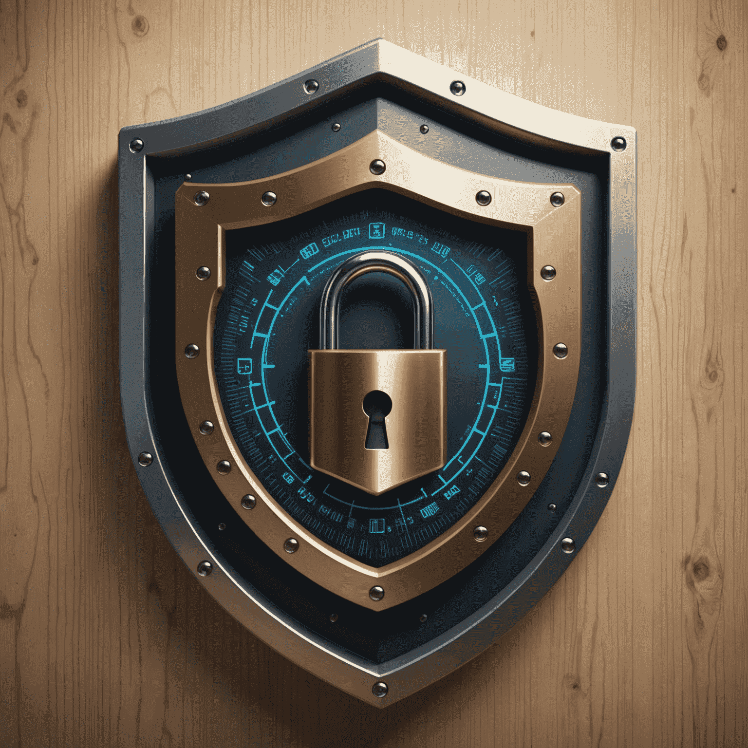 A digital lock and shield, symbolizing the importance of cybersecurity and data protection measures